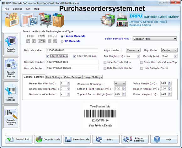 Screenshot of Barcode Software for Retail Business