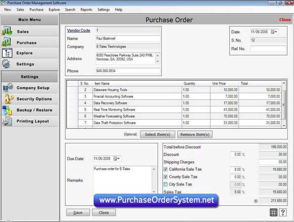 Screenshot of Software Asset Management