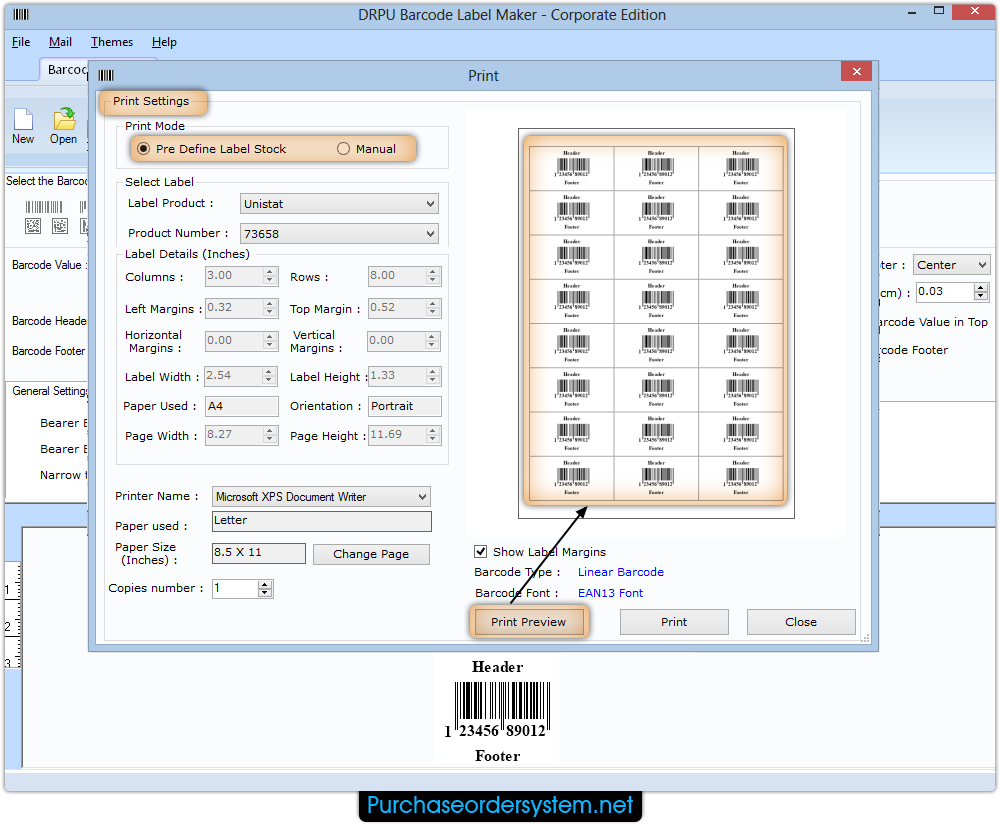 Barcode label maker software (Corporate) screenshots generate barcodes