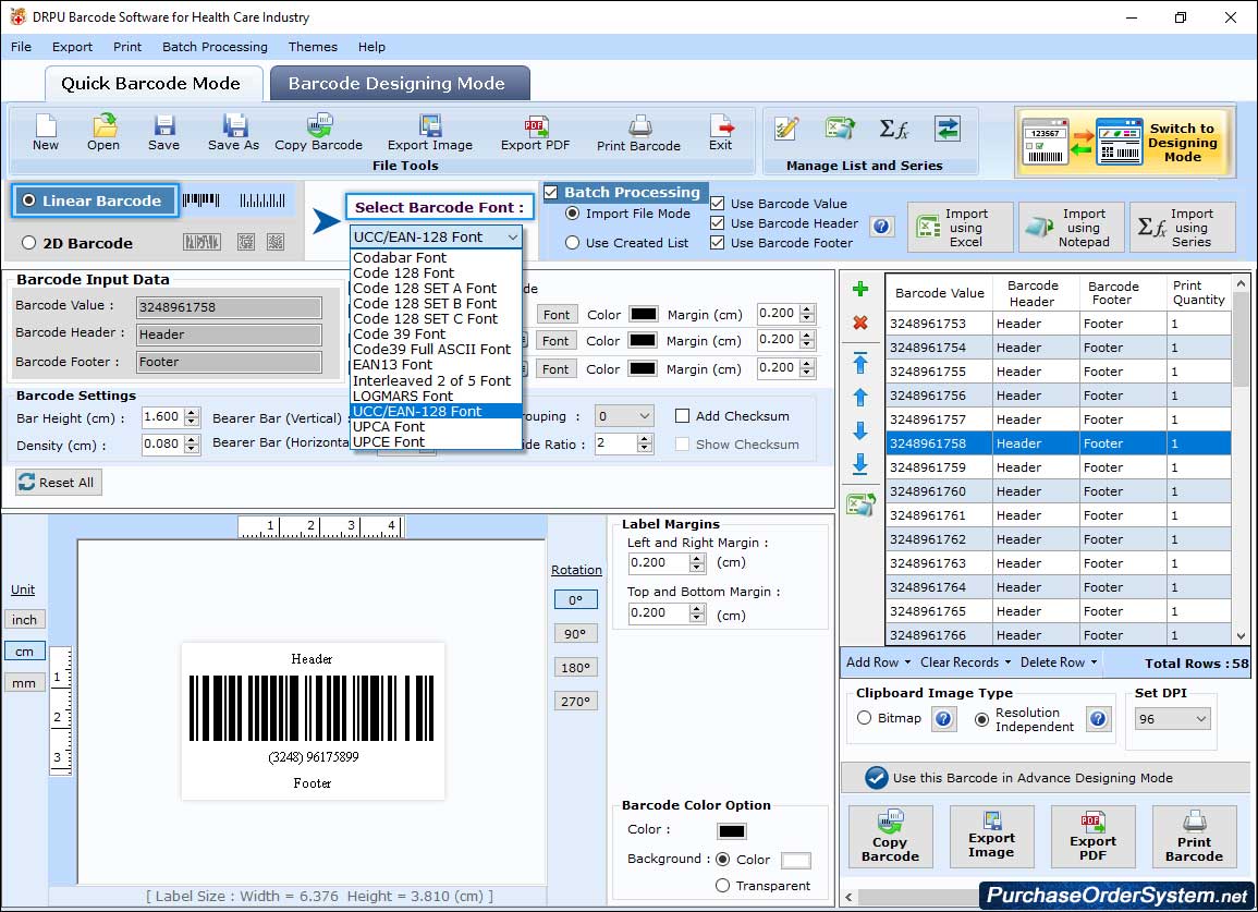 Linear Barcode