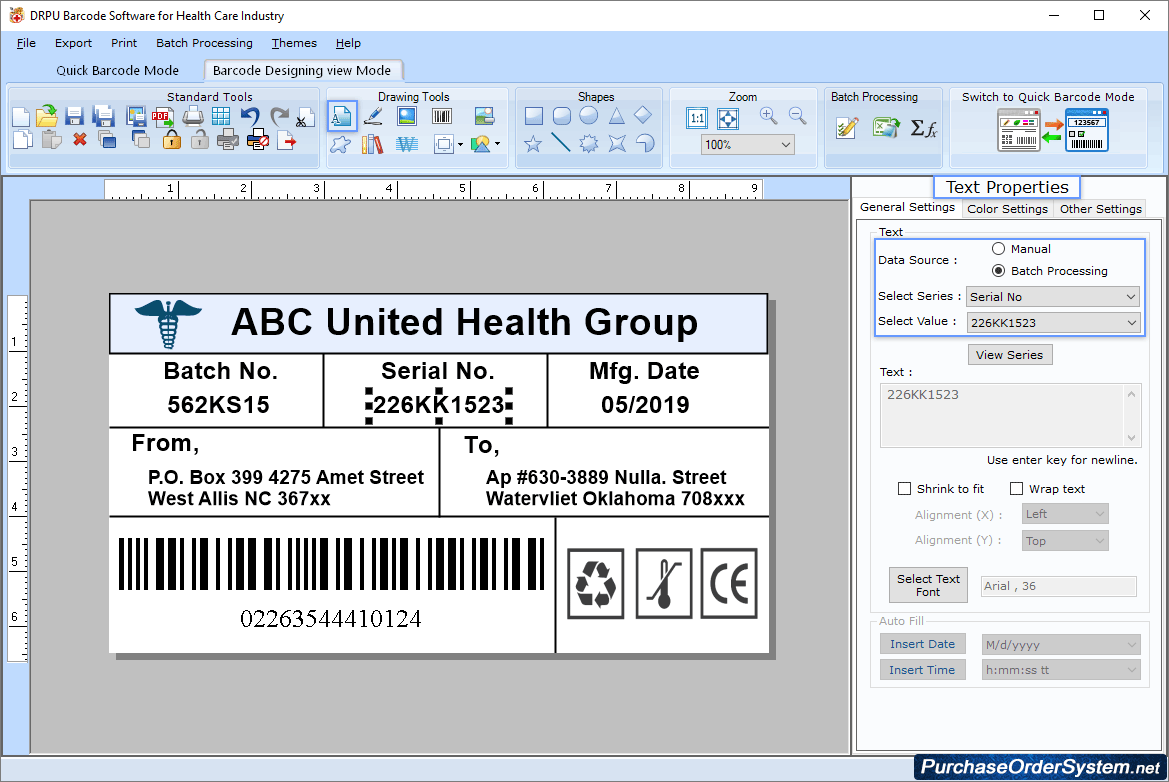 Barcode Label Maker Software - Healthcare Industry