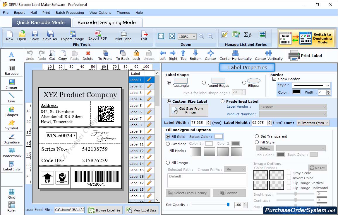 Label Properties