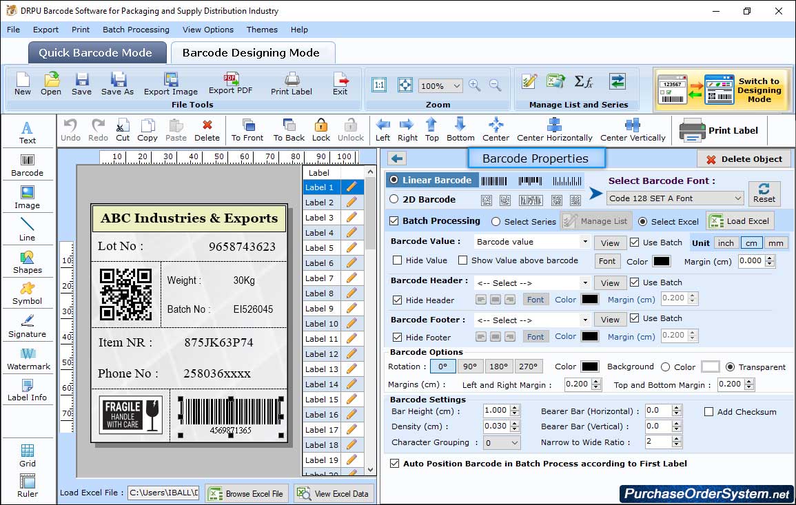 Barcode Properties