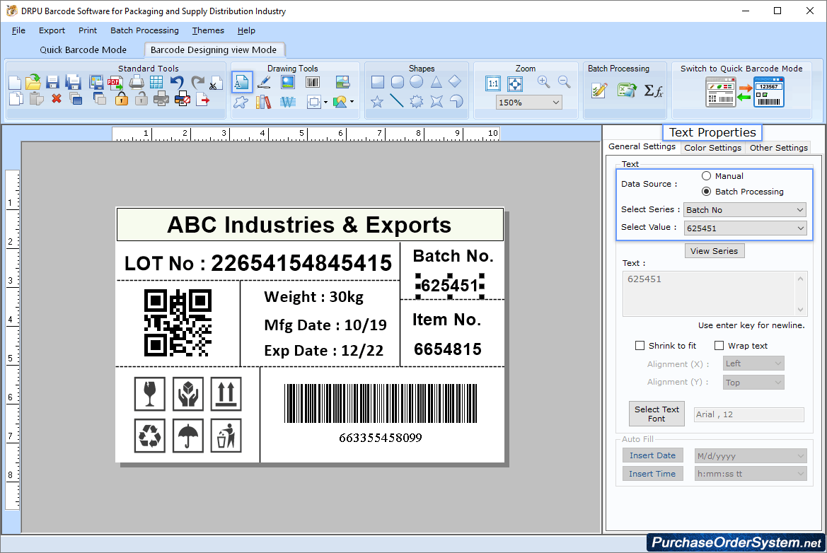 Barcode Label Maker Software - Packaging Industry