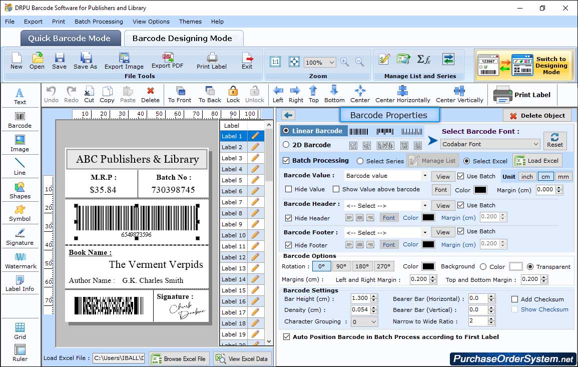 Barcode Properties