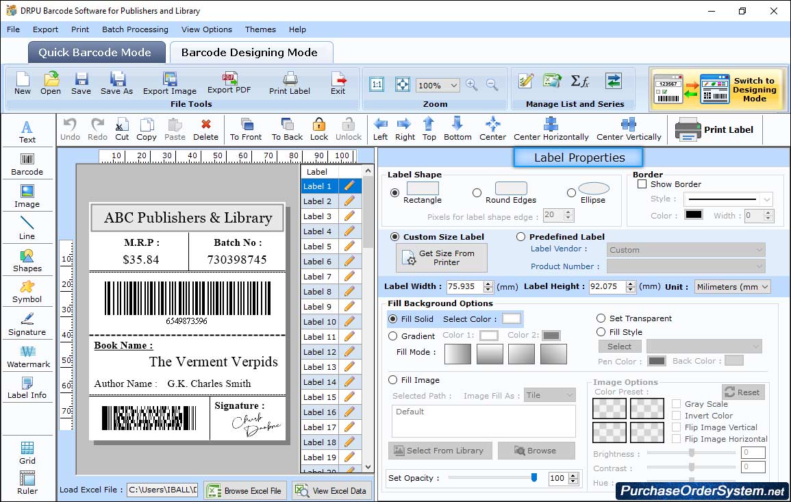 Barcode Label Maker Software - Publishers Industry