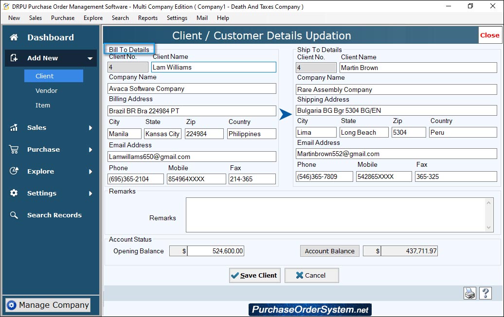 Multi Company Purchase Order Software